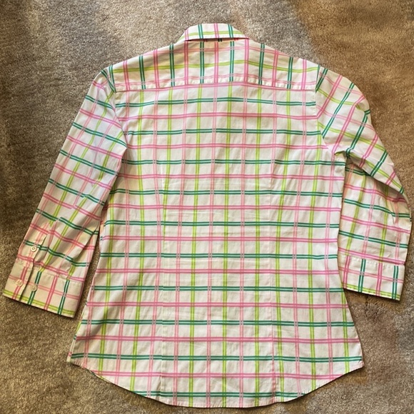 Lilly Pulitzer Plaid Button Down Shirt Size 8 EUC see photos - Picture 9 of 9